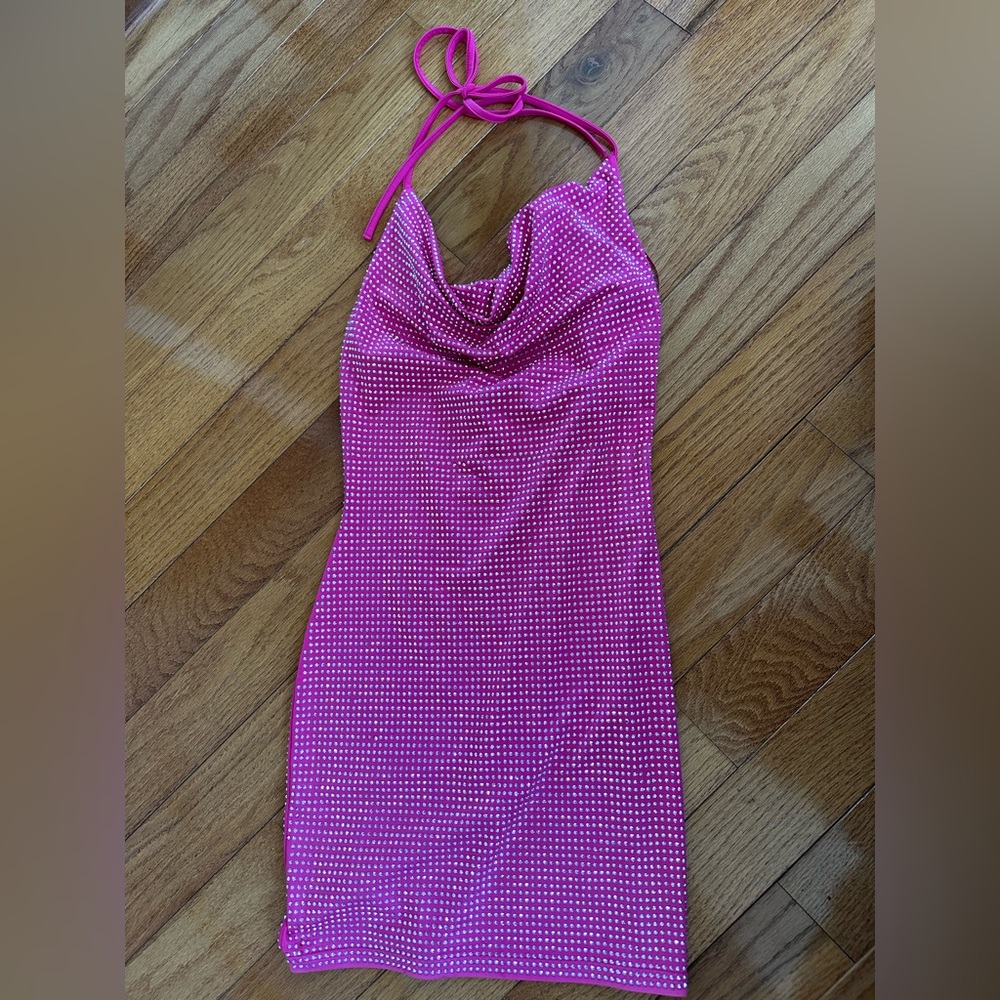 Pink Polka Dot Mini Dress